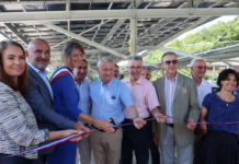 Solarhona : Inauguration des ombrières photovoltaïques du parking de la télécabine du Fierney à Crozet (Ain)